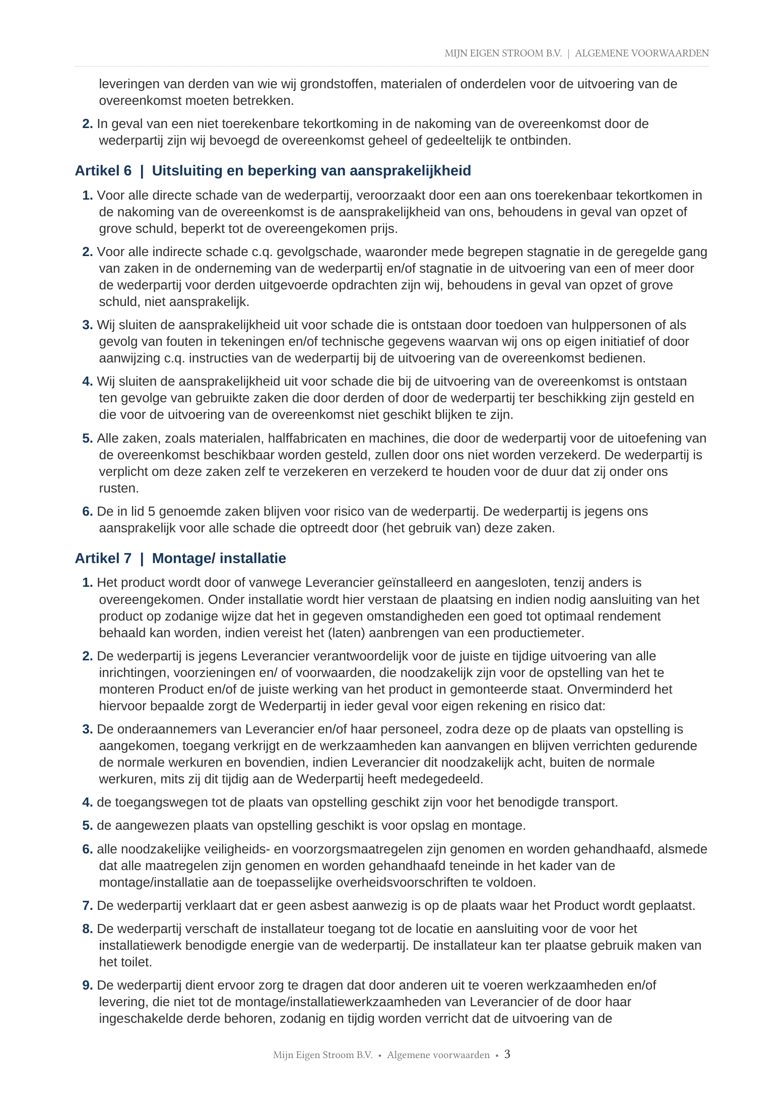 Algemene voorwaarden, pagina 3 van 7